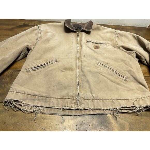Vintage Y2K Carhartt J97 CML Detroit Canvas Work Jacket XL Distressed - Picture 5 of 16